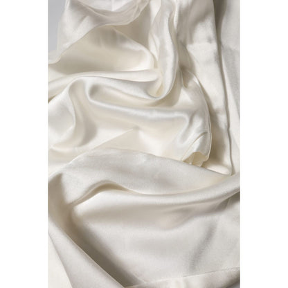 Dolce & Gabbana Ivory Silk Tapered High Waist Pants