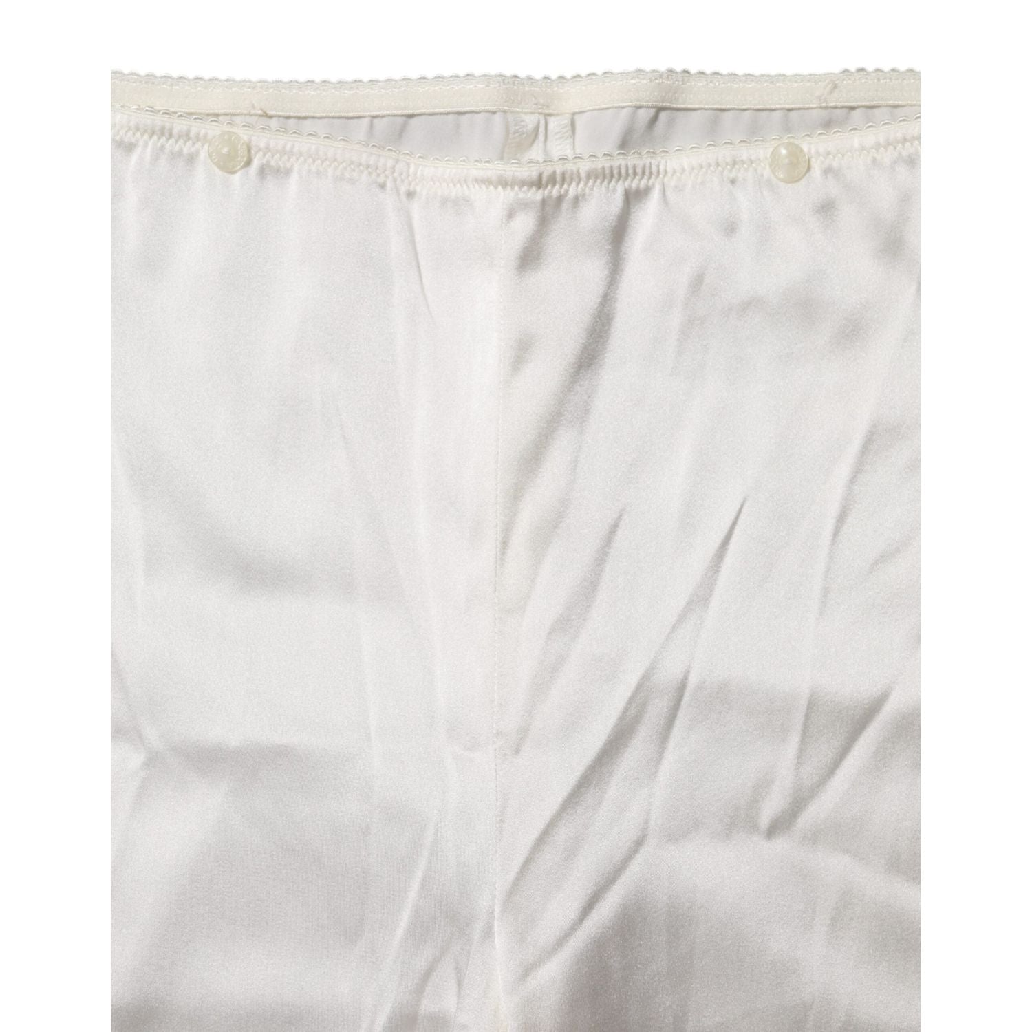 Dolce & Gabbana Ivory Silk Tapered High Waist Pants