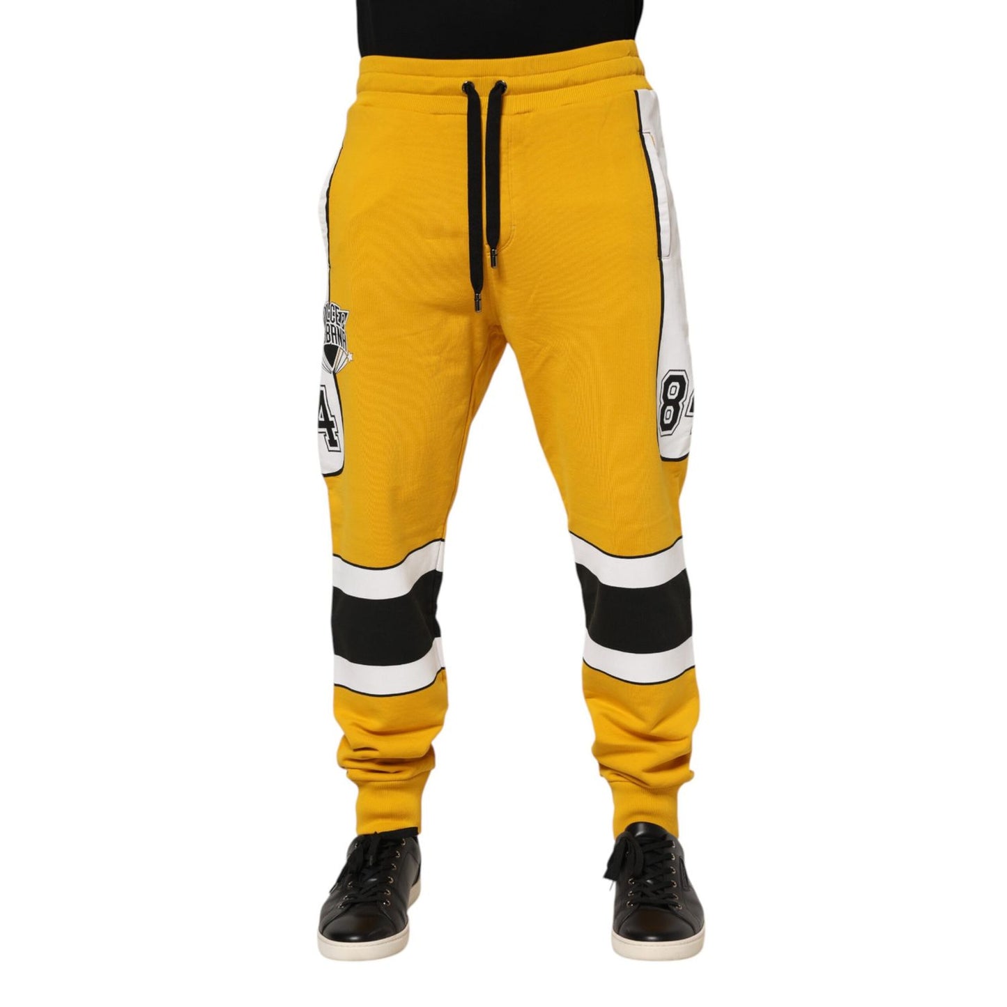 Dolce & Gabbana Yellow 100% Cotton Sweatpants Jogger Pants