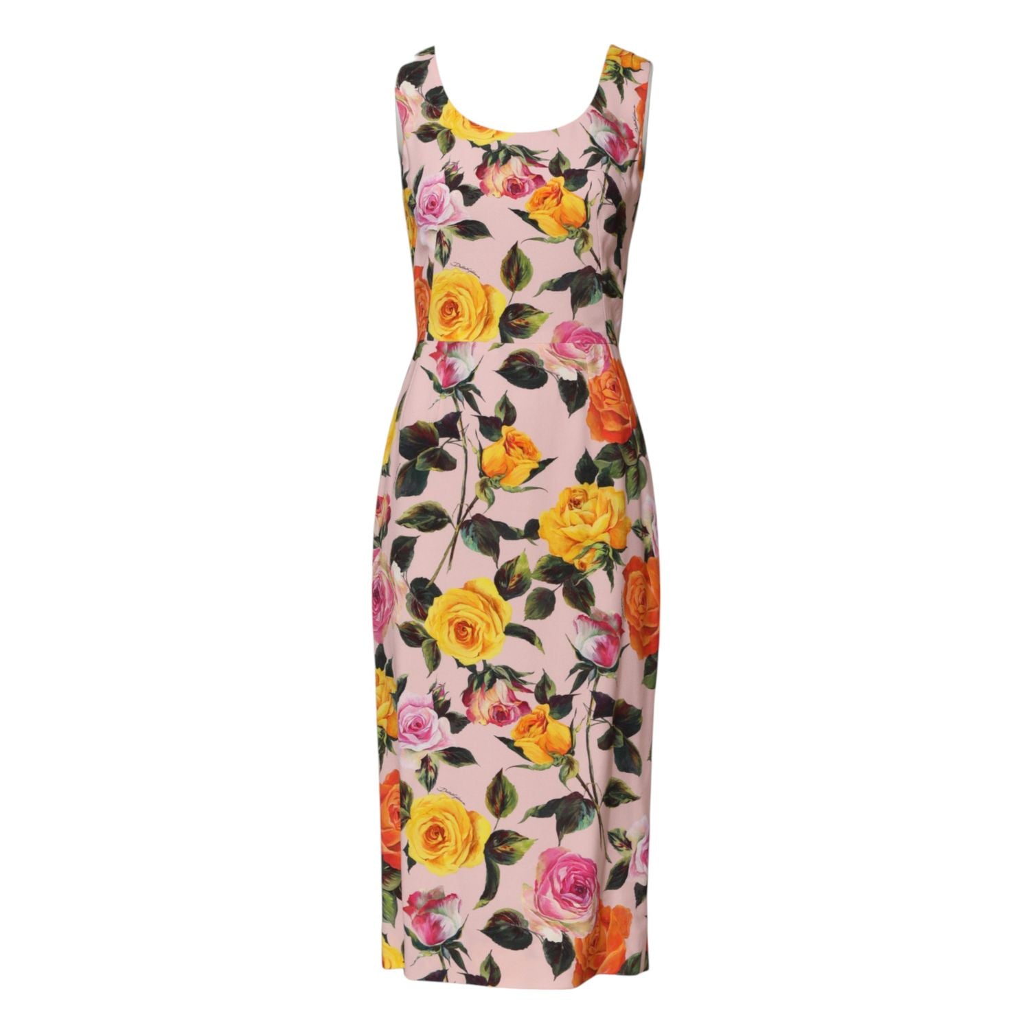 Dolce & Gabbana Multicolor Floral Knee Length Sheath Dress