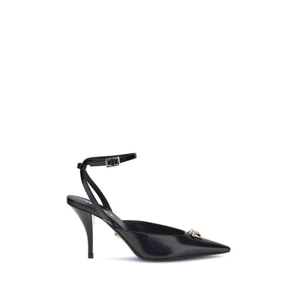 Versace Black Calf Leather Bos Taurus Pumps