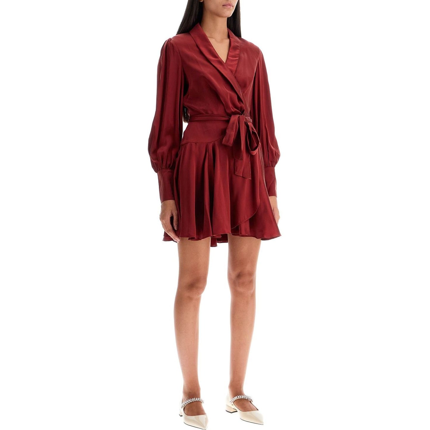 Zimmermann silk wrap mini dress with nine words Dresses Zimmermann