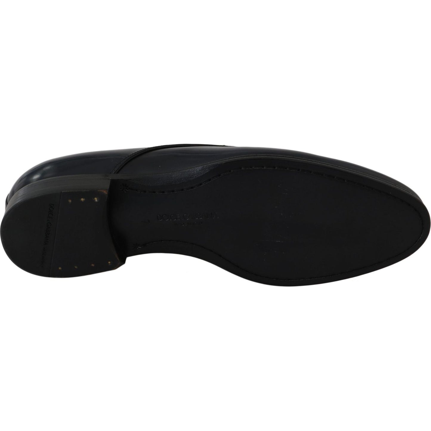 Dolce & Gabbana Blue Leather Dress Derby Formal Mens Shoes