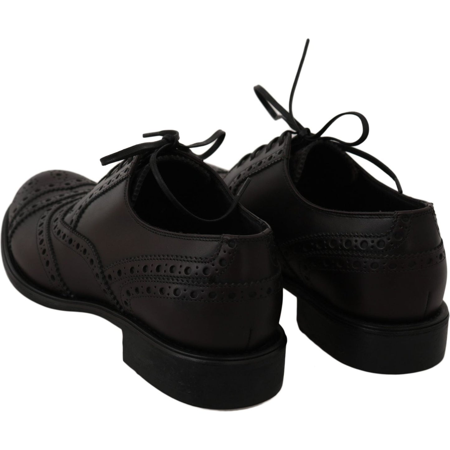 Dolce & Gabbana Black Leather Wingtip Oxford Dress Shoes