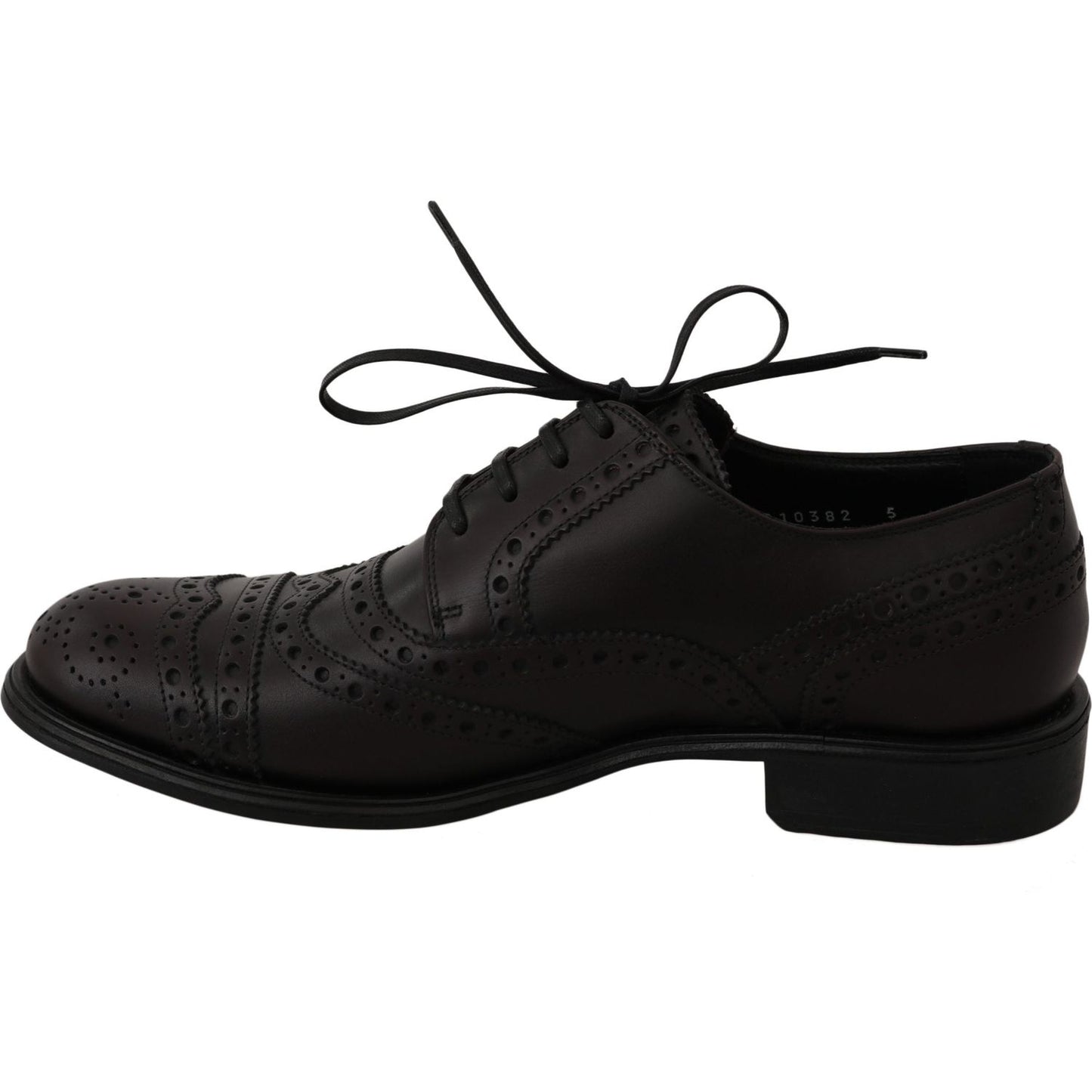 Dolce & Gabbana Black Leather Wingtip Oxford Dress Shoes