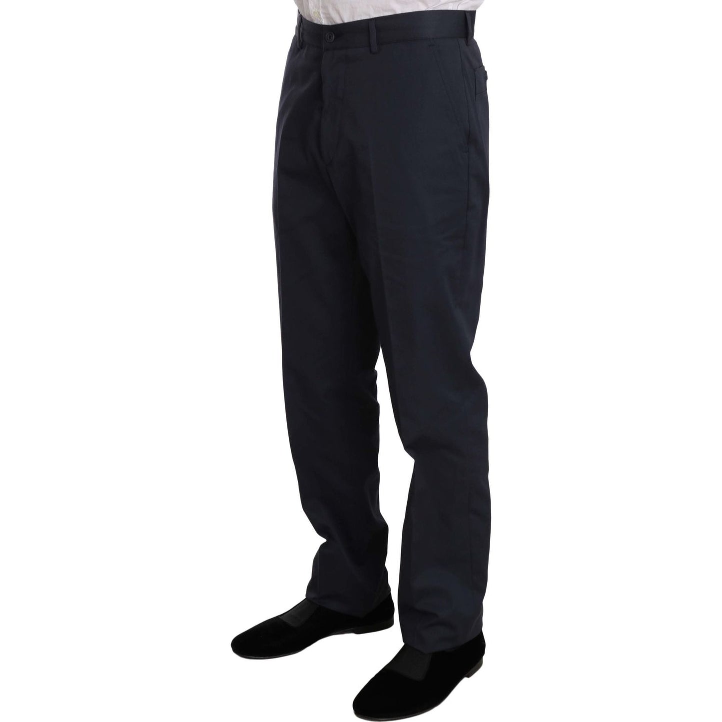 Romeo Gigli Two Piece 3 Button Cotton Blue Solid Suit