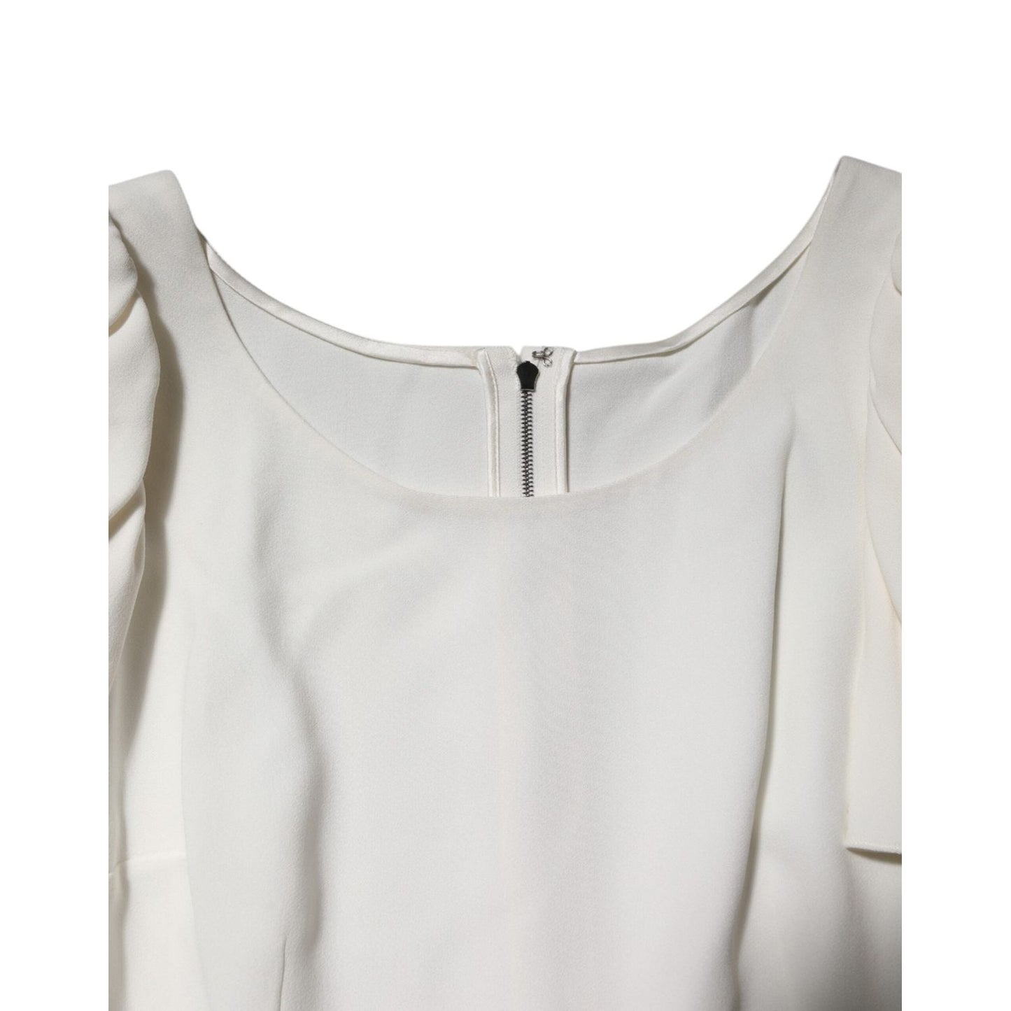 Dolce & Gabbana White Round Neck Short Sleeves Blouse Top