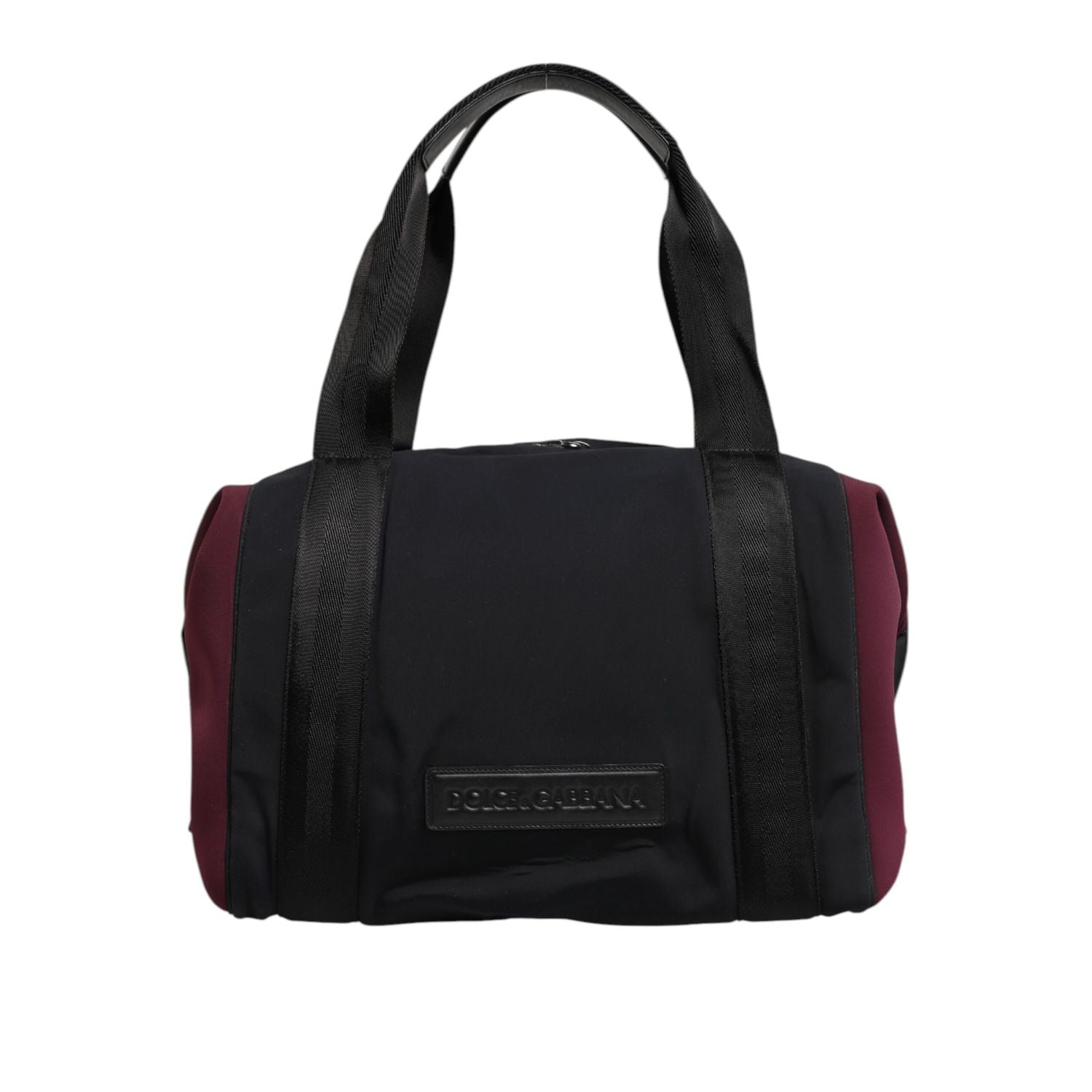 Dolce & Gabbana Black Maroon Hand Shoulder Duffel Travel Bag