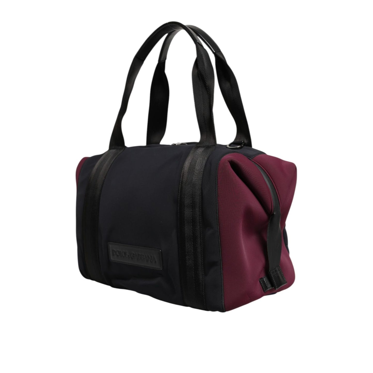 Dolce & Gabbana Black Maroon Hand Shoulder Duffel Travel Bag