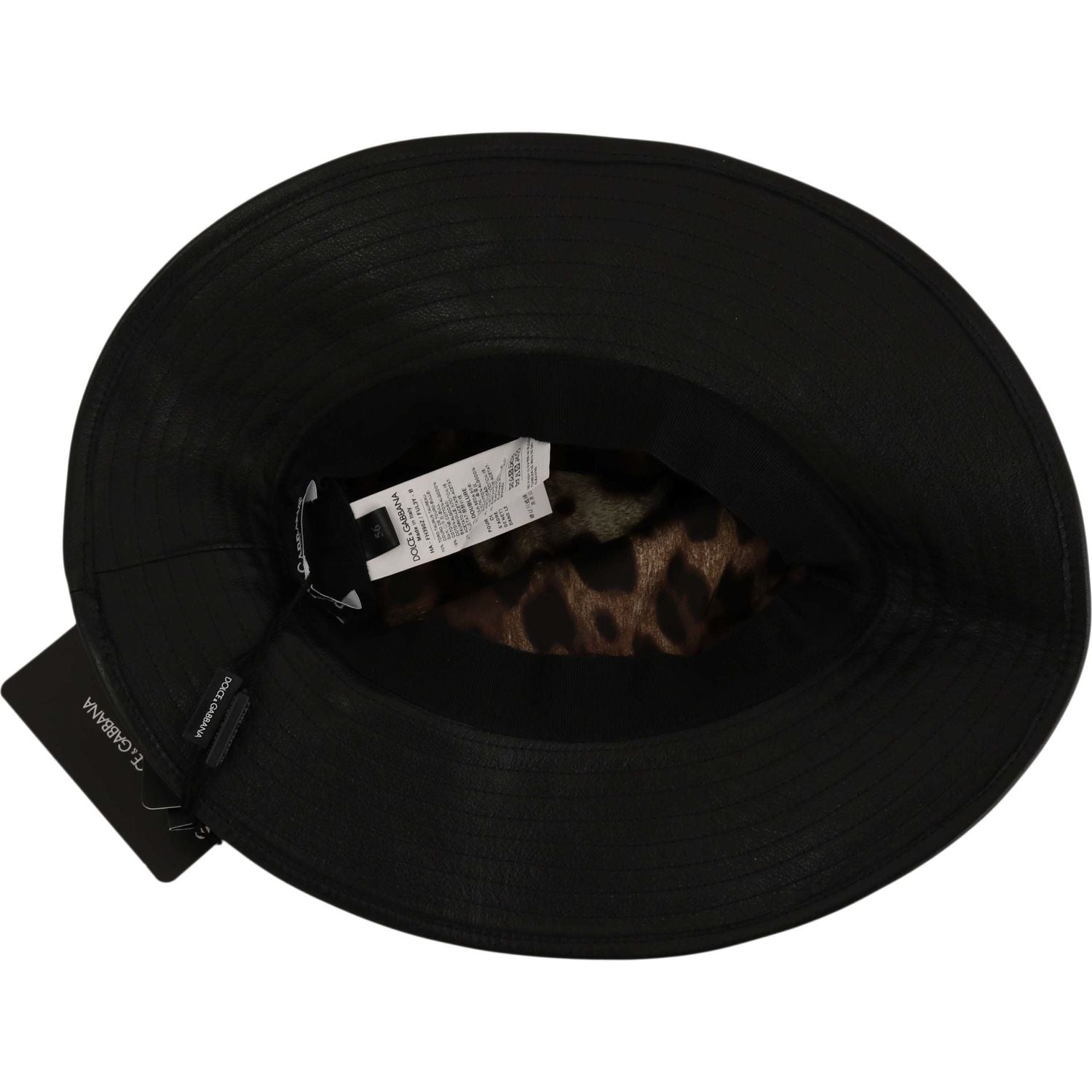 优雅黑色皮革钟形帽