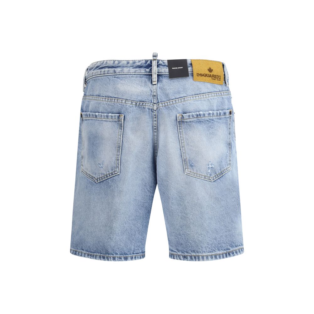 Dsquared² Light Blue Cotton Bermuda Shorts