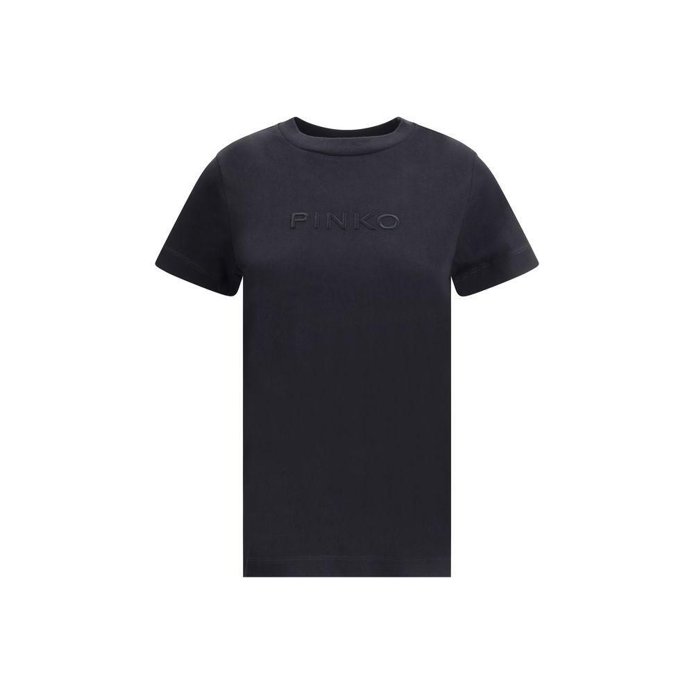 PINKO Black Cotton T-Shirt