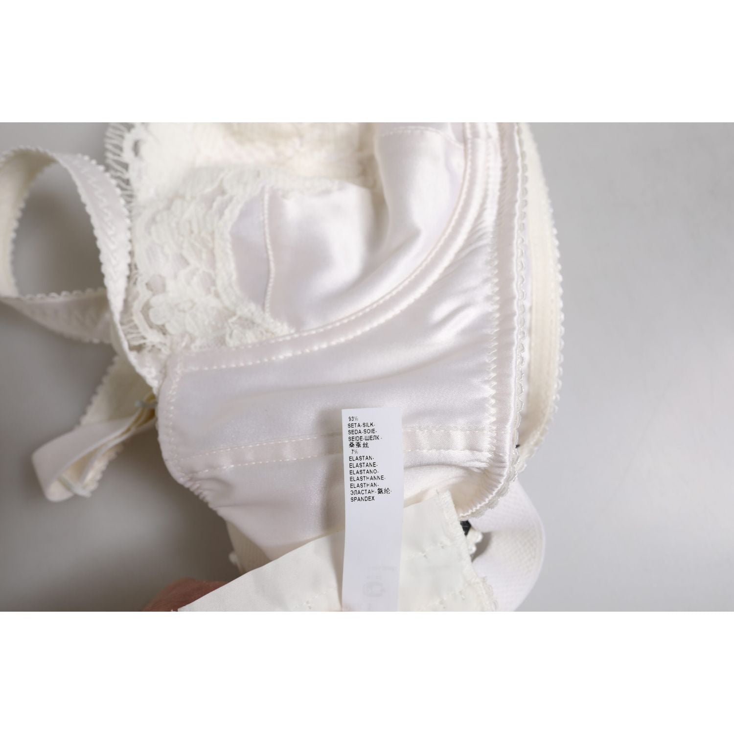 Dolce & Gabbana White Silk Underwired Balconette Bra Underwear