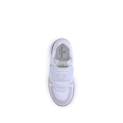 Valentino Garavani White Calf Leather Bos Taurus Athletic Sneakers