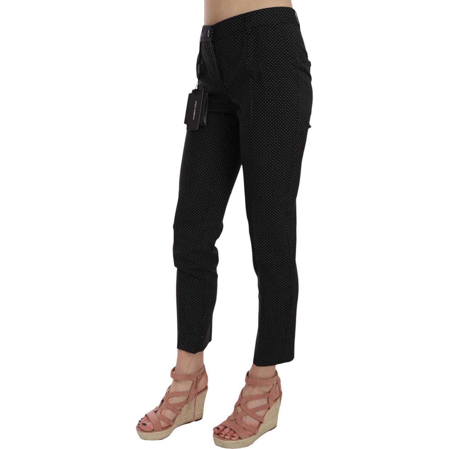 Dolce & Gabbana Polka Dot Slim Capri Trousers Tapered Pants