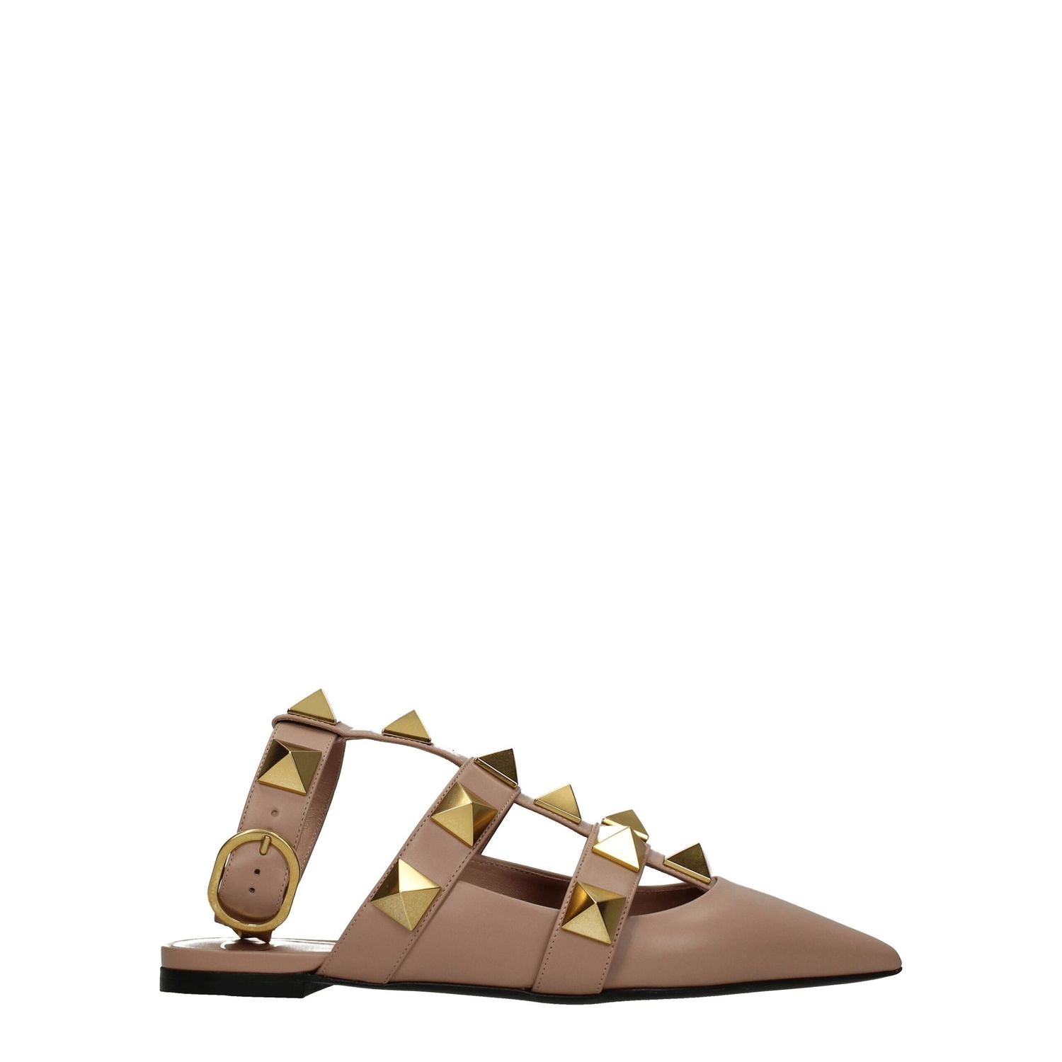 Valentino Garavani Pink Leather Flat Sandals