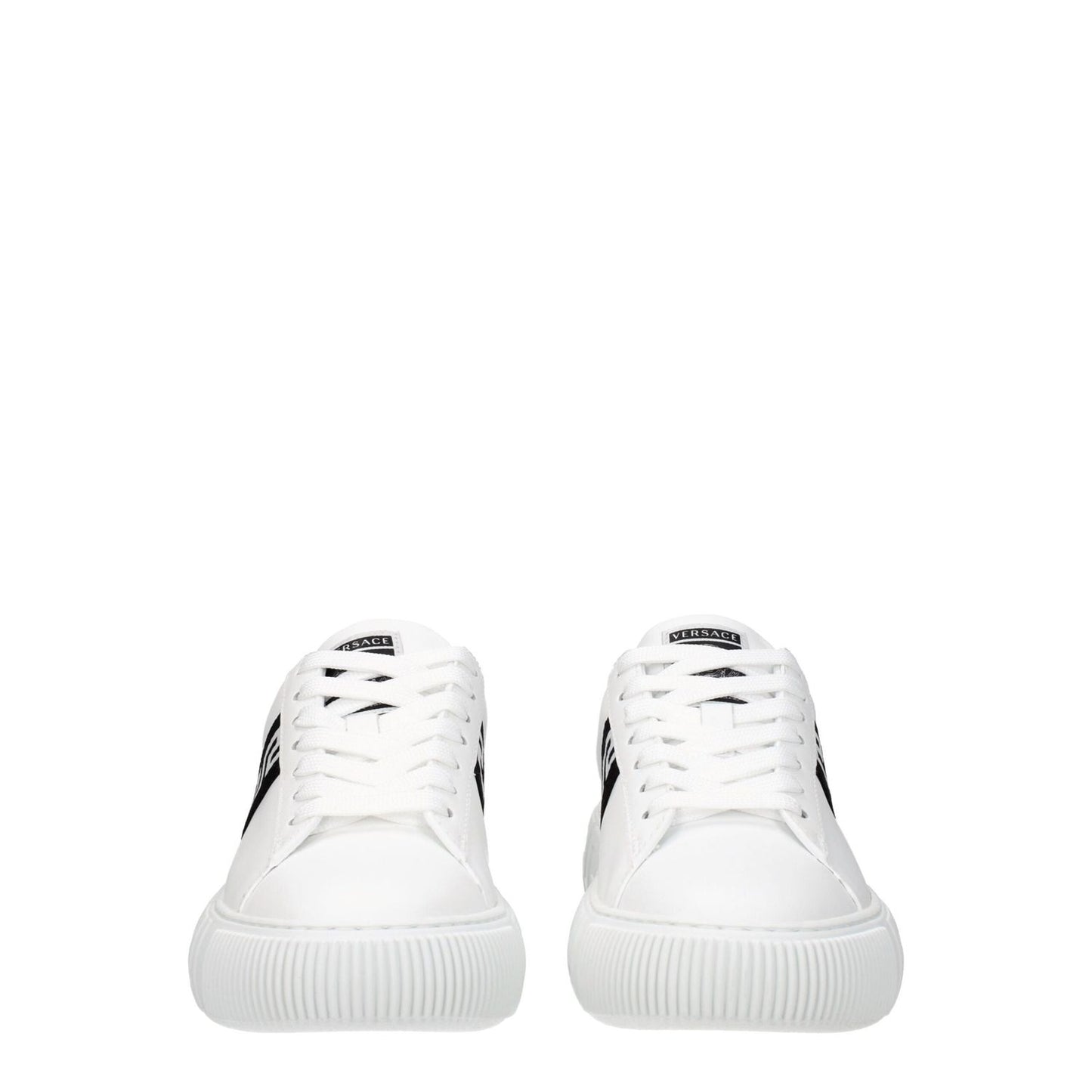 Versace White Leather Low Top Sneakers