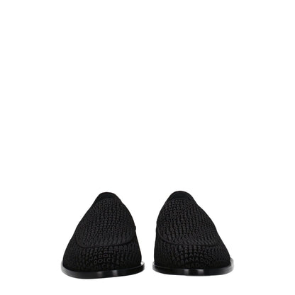 Dolce & Gabbana Black Velvet Slip-On Loafers