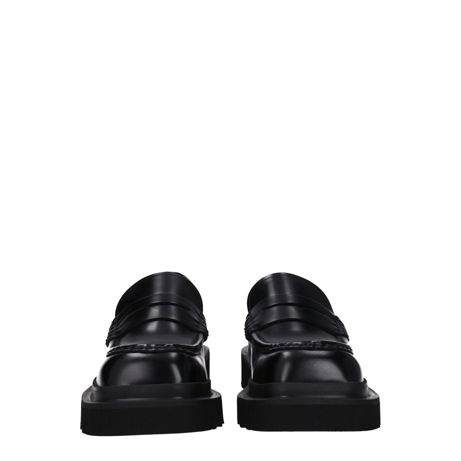 Dolce & Gabbana Black Leather Slip-On Loafers