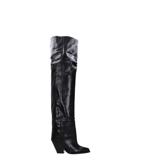 Isabel Marant Black Leather Over The Knee