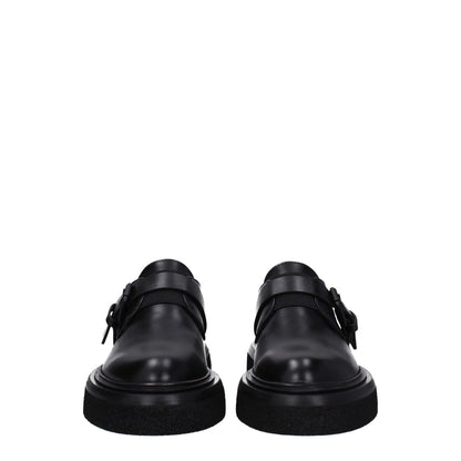 Max Mara Black Leather Oxfords And Derbies