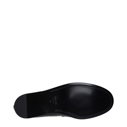 Versace Black Leather Slip-On Loafers 1728,75667636384,Black,EU36.5/US6.5,EU36/US6,EU37/US7,EU38.5/US8.5,EU39.5/US9.5,EU39/US9,Loafers - Shoes,New with tags,Shoes,Slip-On Loafers - Loafers - Shoes,Versace,Women