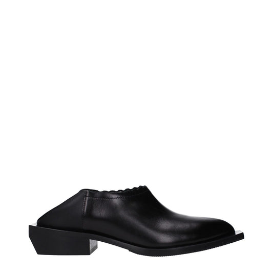 Moschino Black Leather Mules