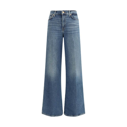 7FOR Blue Cotton Flared Jeans