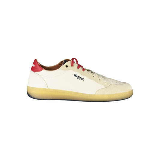 Blauer White Polyurethane Men Sneaker