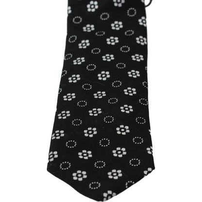 Dolce & Gabbana Black 100% Silk Floral Print Print Classic Tie