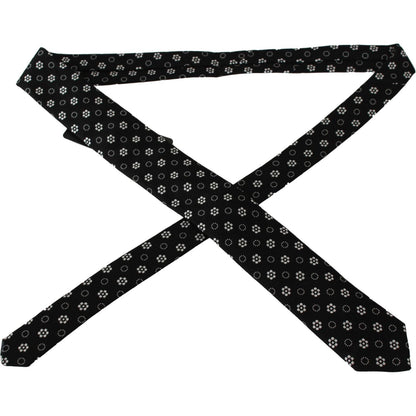 Dolce & Gabbana Black 100% Silk Floral Print Print Classic Tie