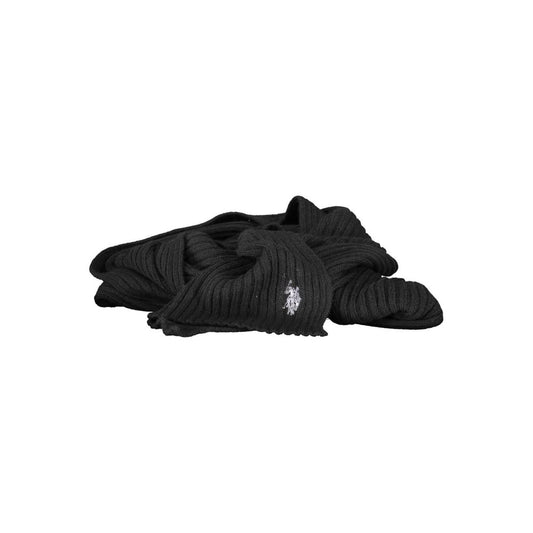 U.S. POLO ASSN. Black Wool Men's Scarf