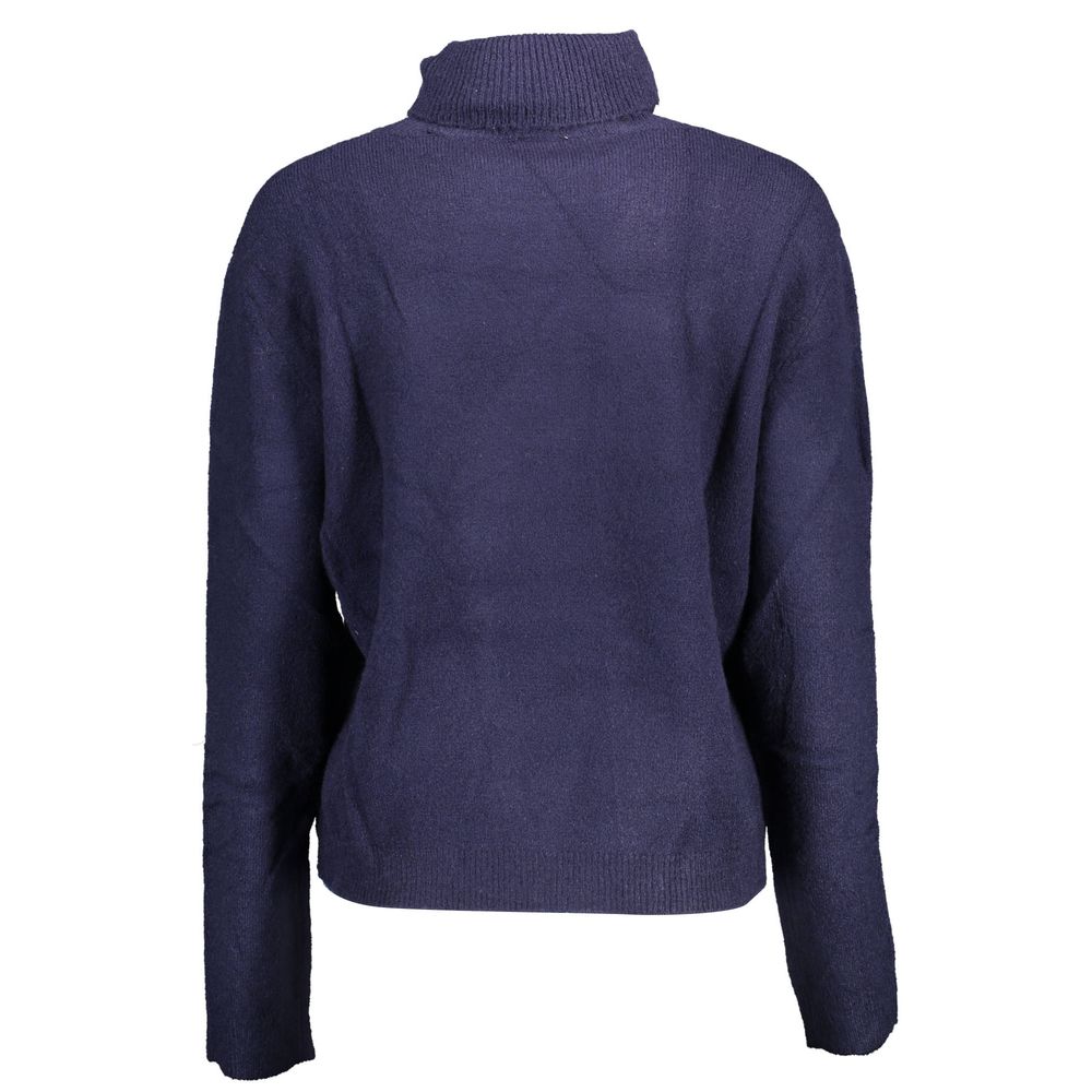 U.S. POLO ASSN. "Blue Acrylic Women Sweater with Turtleneck Detail"