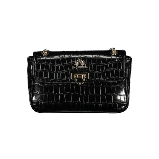 La Martina Nero Poliuretano Women Shoulder Bag