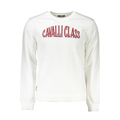 Cavalli Class Bianco Cotton Men Sweatshirt