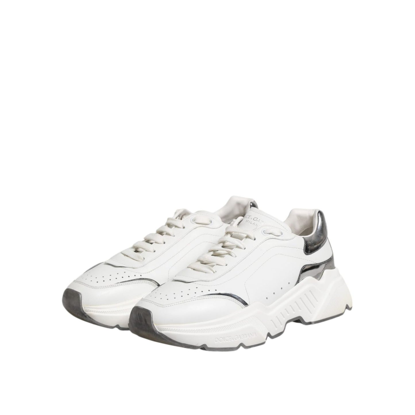 Dolce & Gabbana White Daymaster Leather Low Top Sneakers Shoes