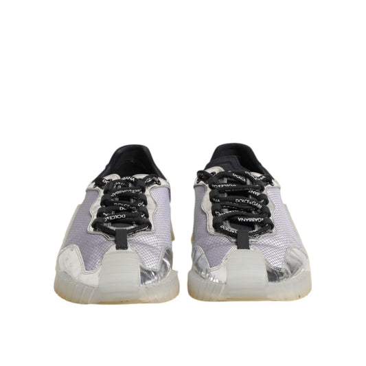 Dolce & Gabbana Black Silver NS1 Men Low Top Sneakers Shoes