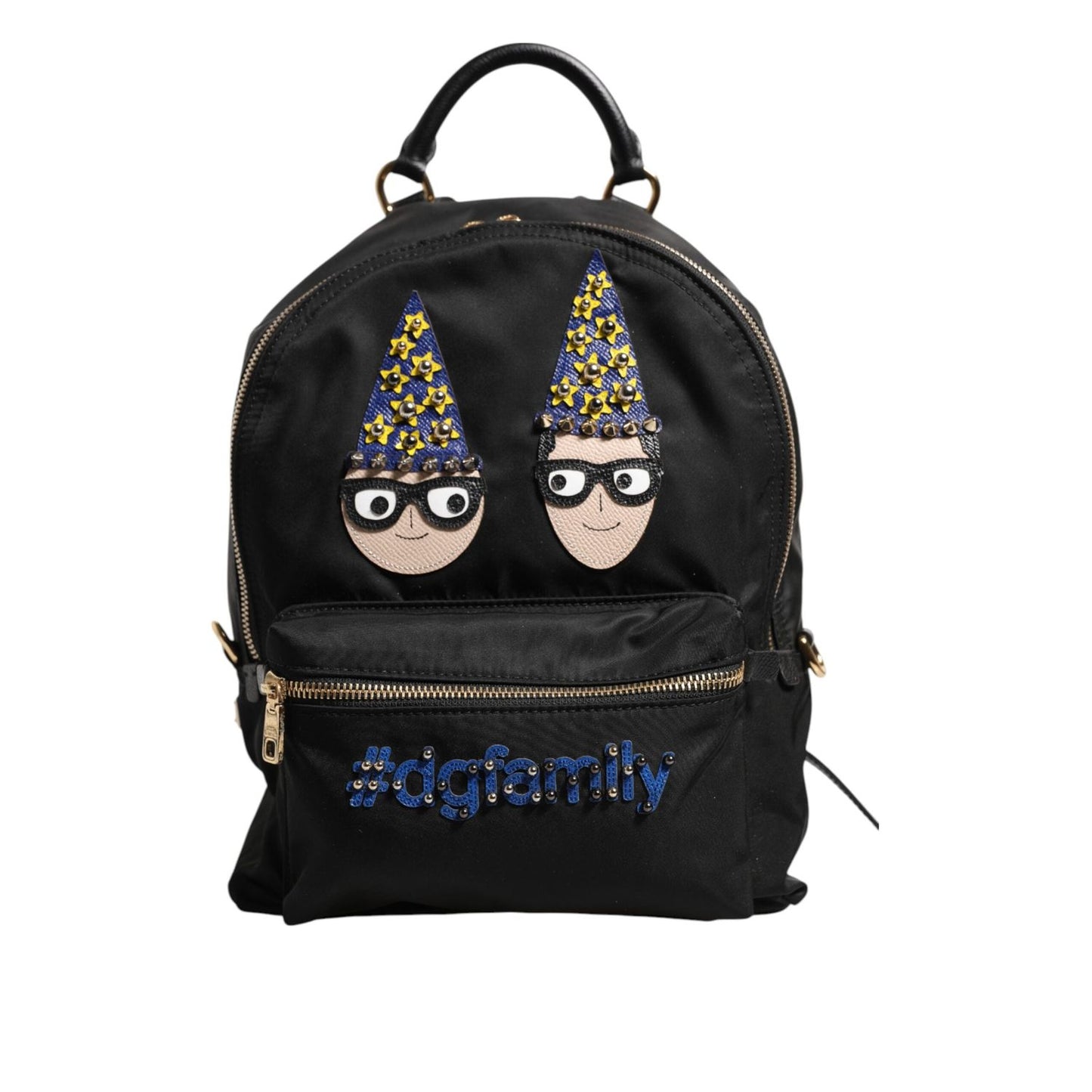 Dolce & Gabbana Black Nylon #DGFAMILY VULCANO Embellished Backpack Bag