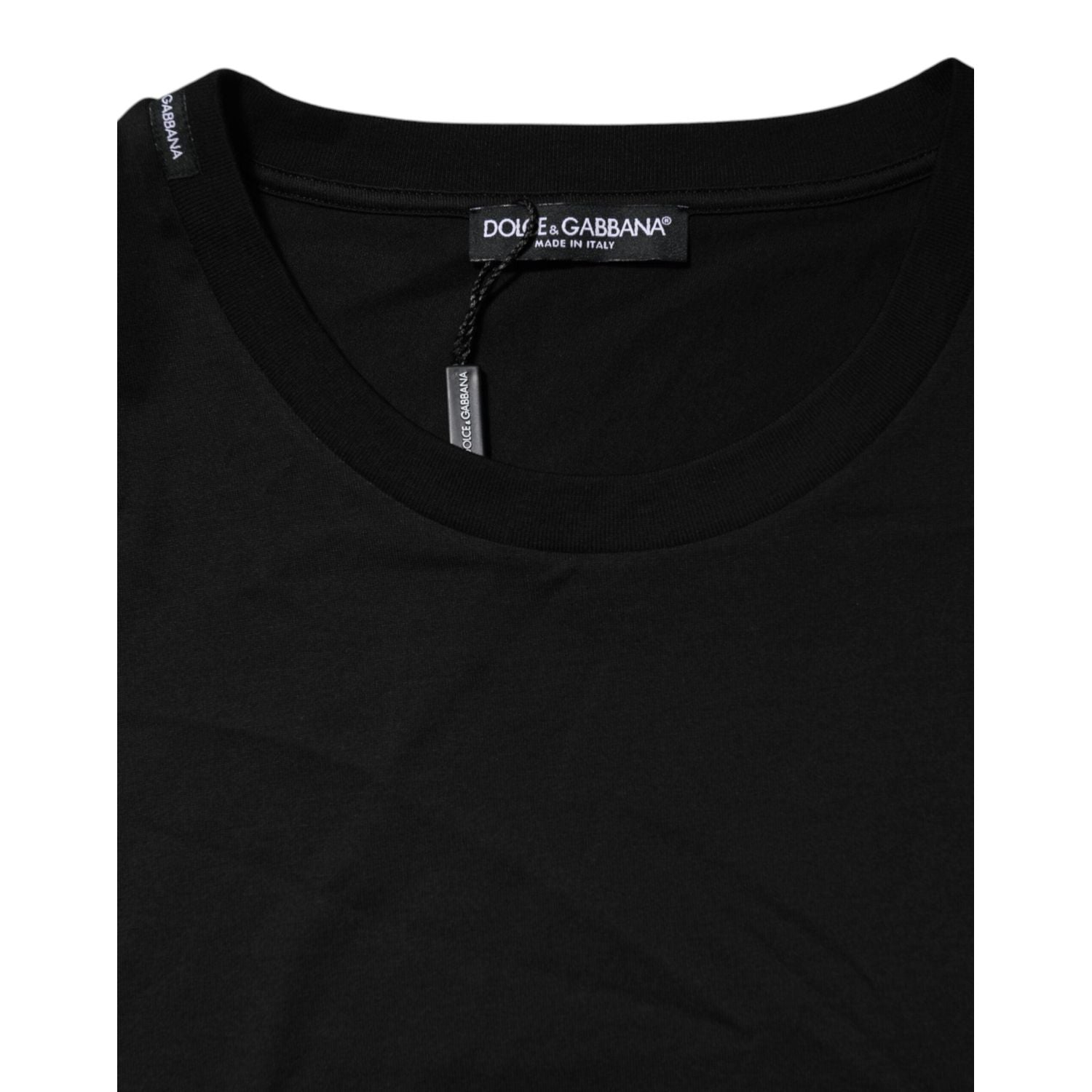 Dolce & Gabbana Black Cotton Crew Neck Short Sleeves T-shirt