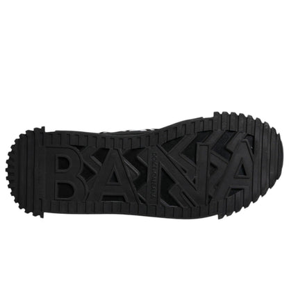 Dolce & Gabbana Black Logo Lace Up Low Top NS1 Sneakers