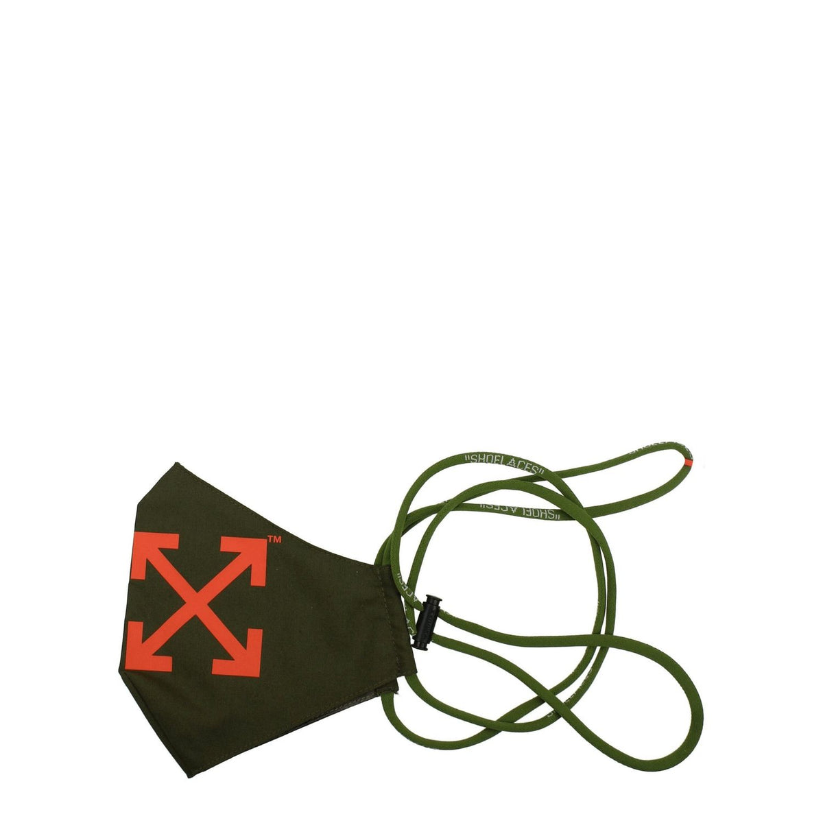 Off-White Green Polyester Facemask