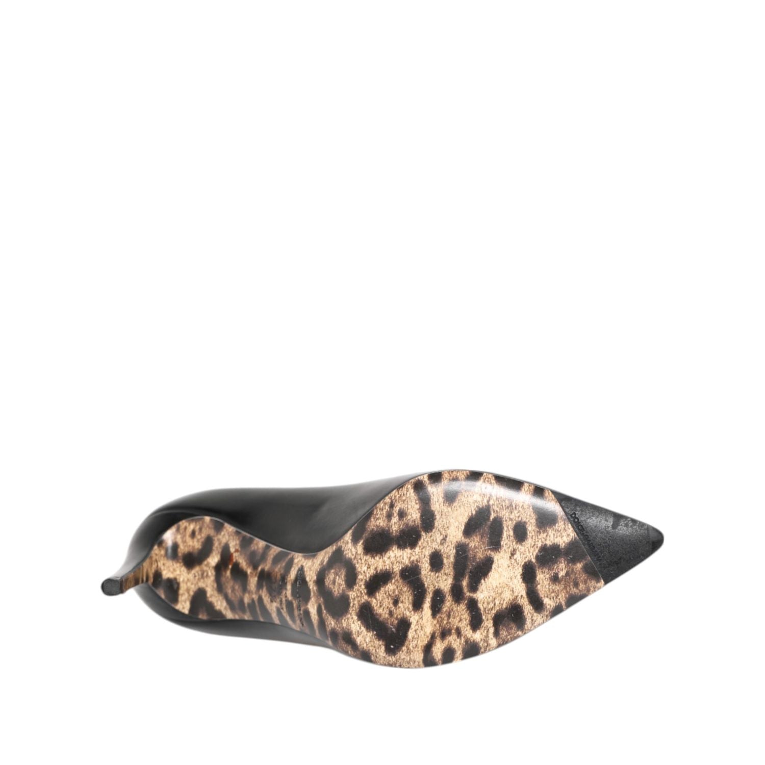 Dolce & Gabbana Black Calf Leather Stiletto Heels Pumps Shoes