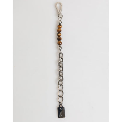 Dolce & Gabbana Silver Chain Brass Beaded Lobster Clasp Logo Men Bracelet