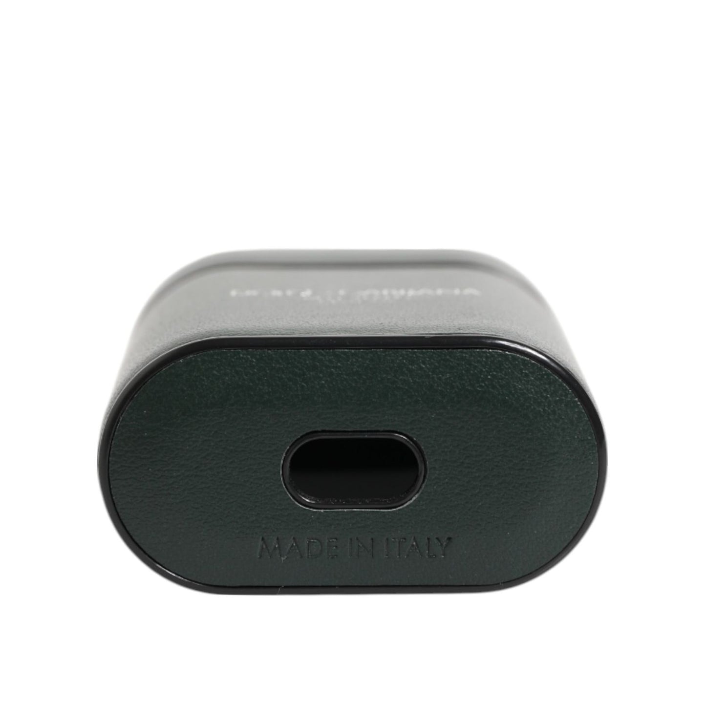 Dolce & Gabbana Black Leather Logo Print Flip Holder Men Airpods Case