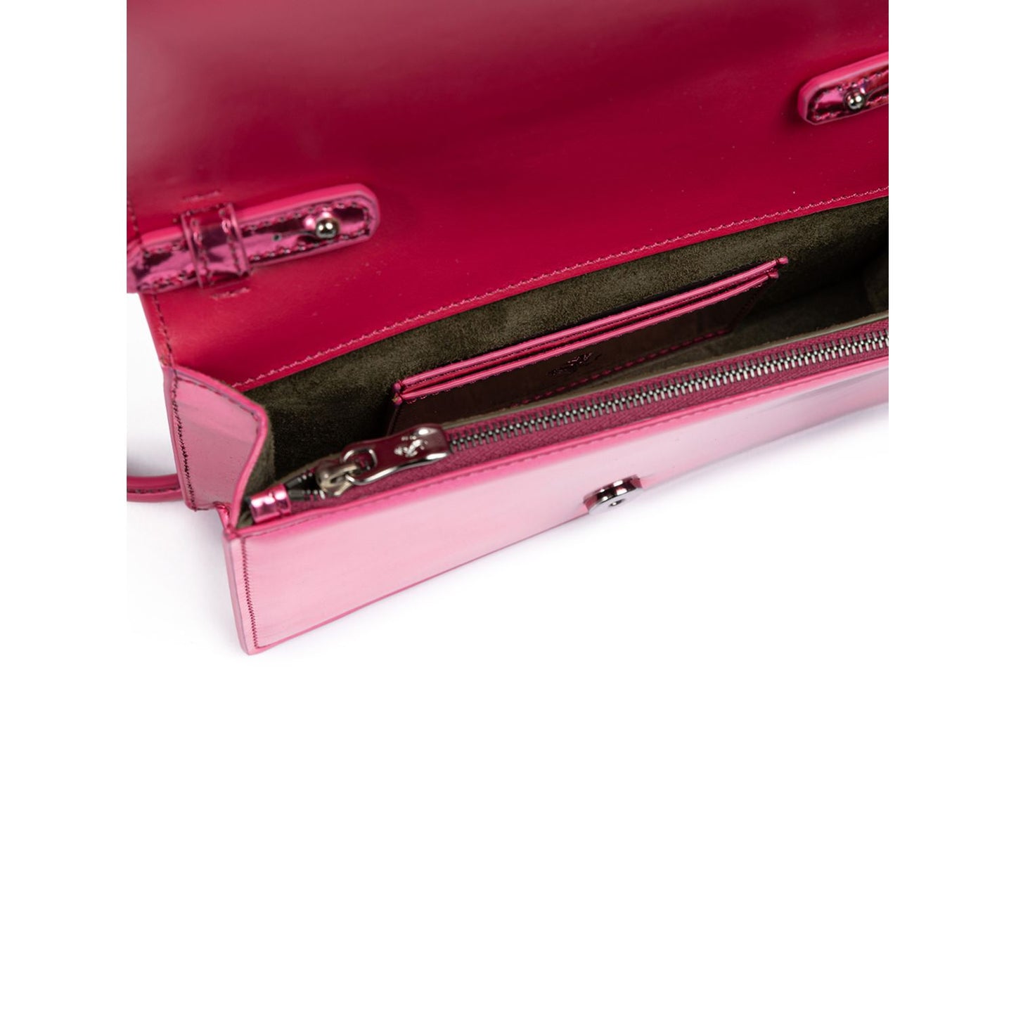 Ferrari Metal Pink GT patent leather bag with chain