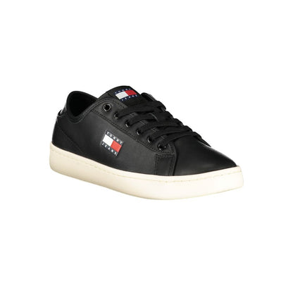 Tommy Hilfiger Black Polyurethane Women Sneaker