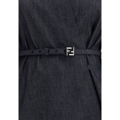 Fendi Blue Cotton Casual Dress