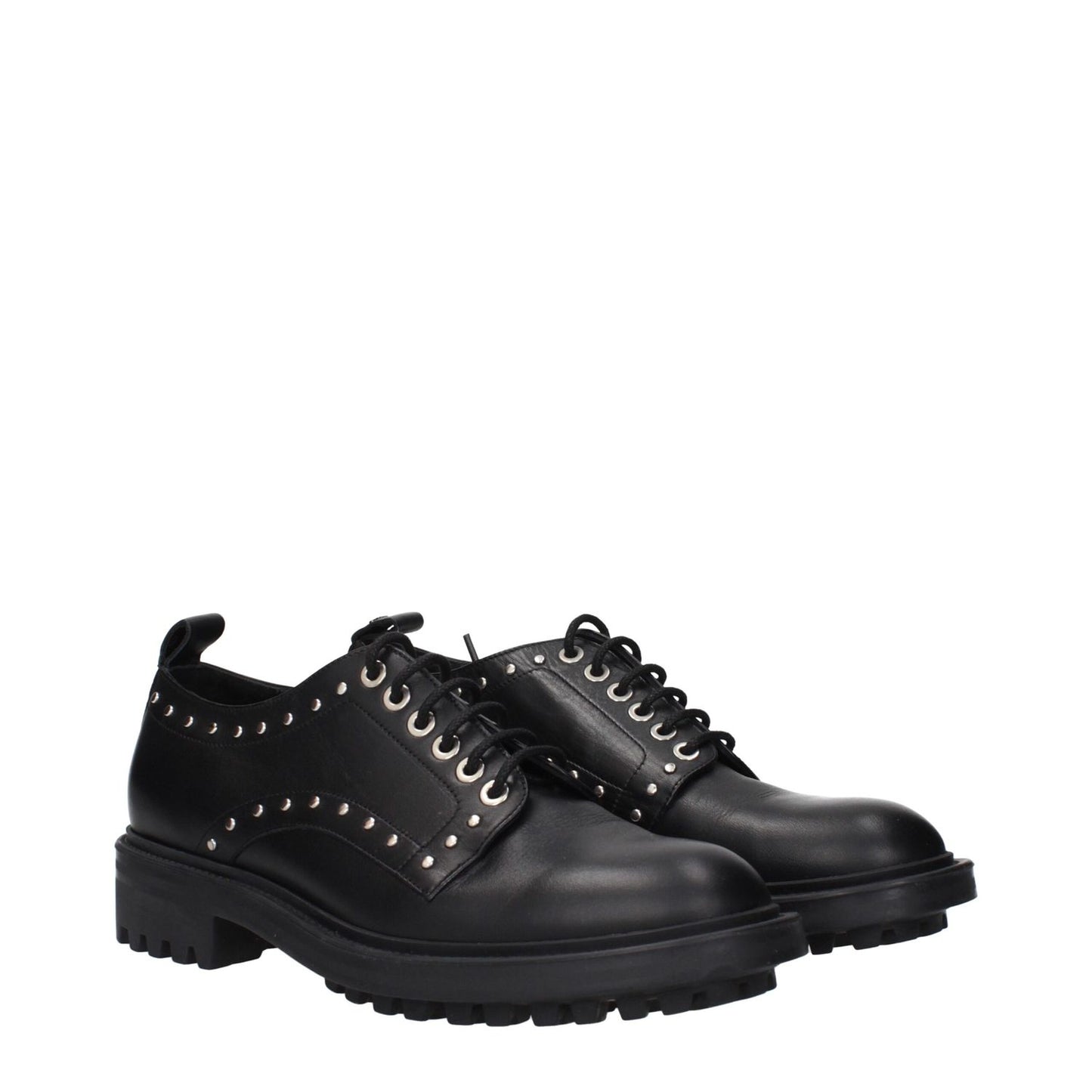 Max Mara Black Leather Oxfords And Derbies