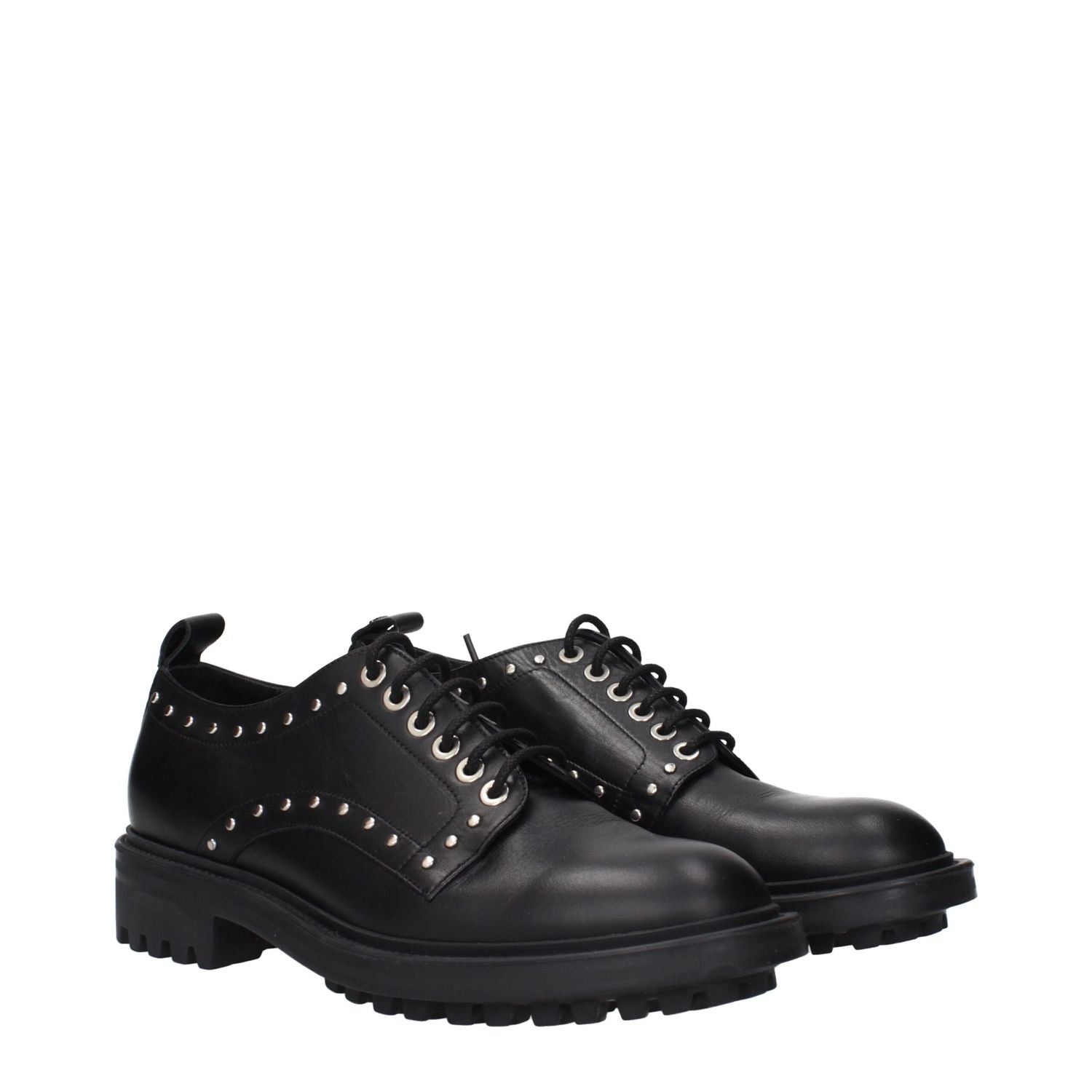 Max Mara Black Leather Oxfords And Derbies