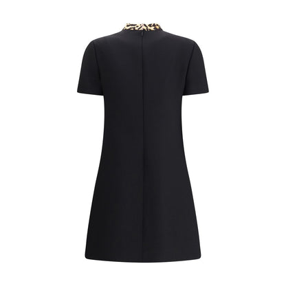 Valentino Black Fleece Wool Casual Dress
